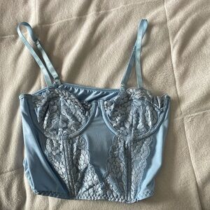 Blue Lace Corset Top